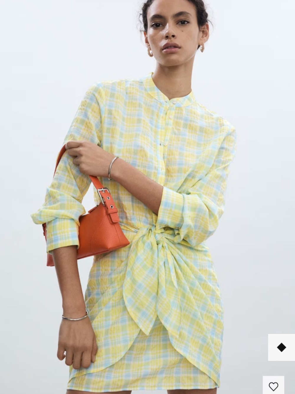 Mango check bow dress
